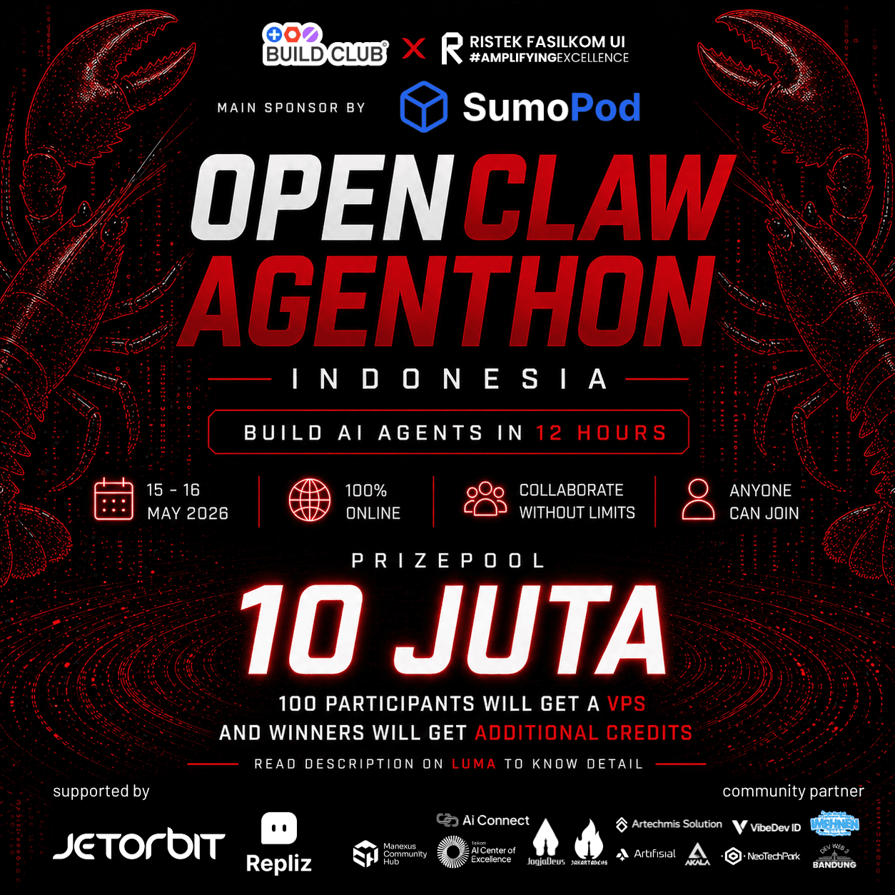 OpenClaw Agenthon Indonesia - Build AI Agents in 12 Hours