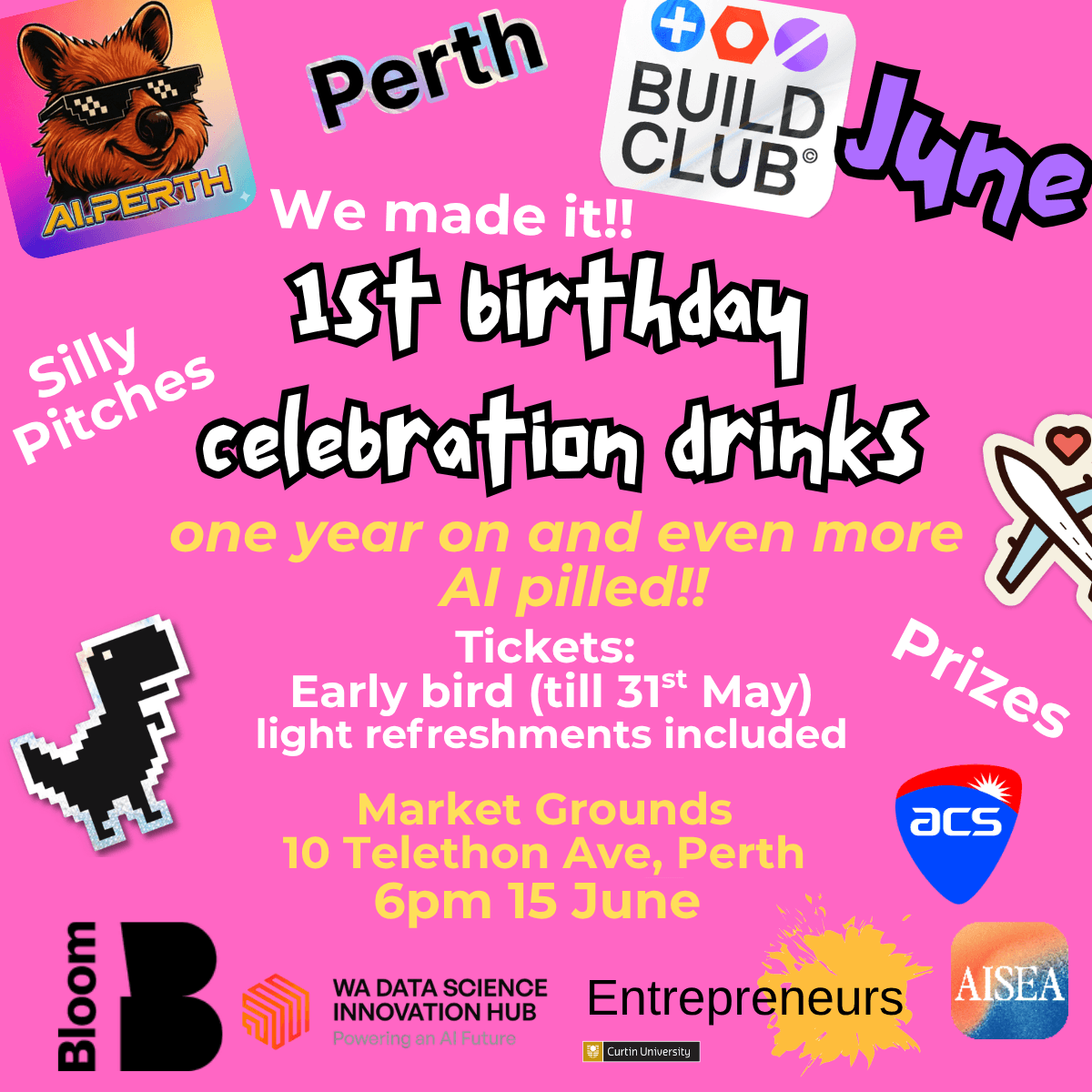Build Club Perth - June- 1st year birthday celebration drinks
